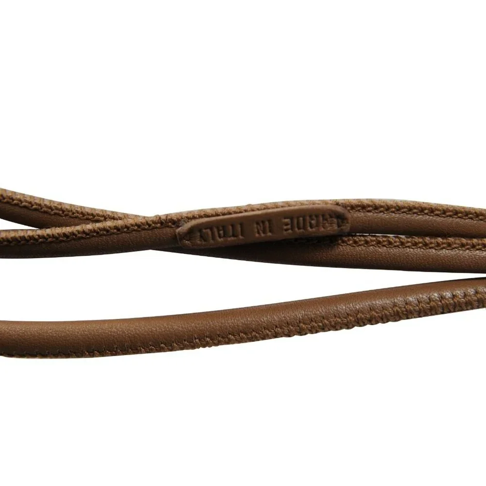 Salvatore Ferragamo Womens Brown Leather Rope String Waist Belt Gold Hardware